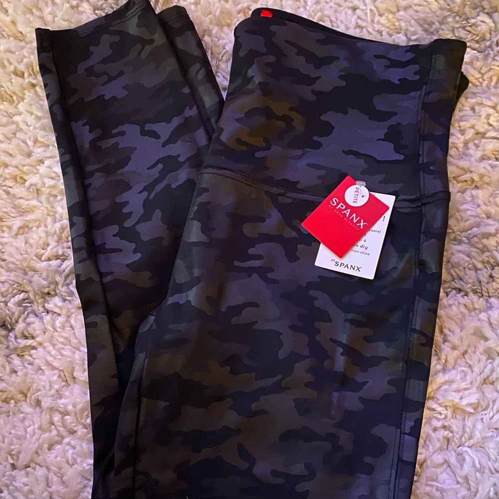 Spanx Faux Leather Camo Leggings